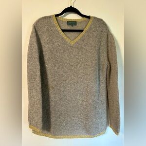 WYSE London V Neck Metallic Kid Mohair Sweater Lt Grey Size 1
